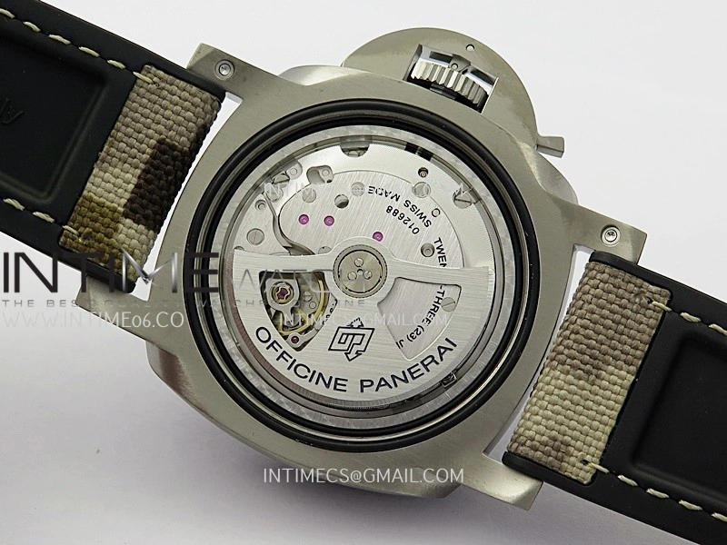 PAM1669 Carbotech 47mm VSF 1:1 Best Edition Ombre Black Dial Blue Markers On Camouflage Strap P.900 Clone